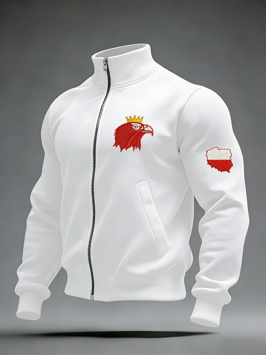 Ciepła kurtka męska z polskim nadrukiem artystycznym