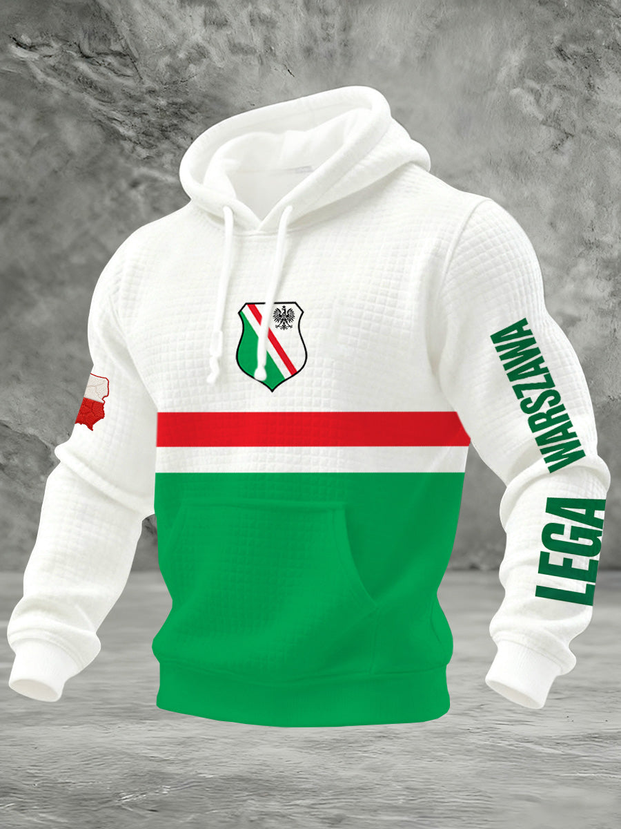 Męska bluza z kapturem z polskim nadrukiem artystycznym