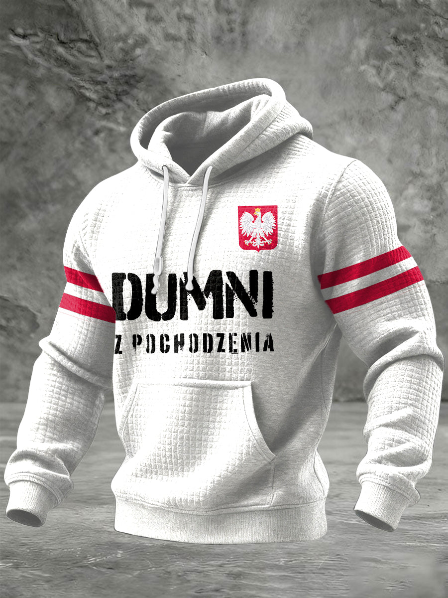 Retro polska bluza z kapturem DUMNI Casual Waffle
