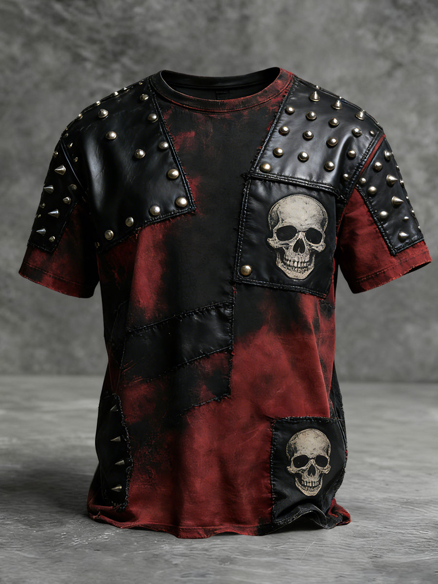 Retro Polski Rock Spirit Patchwork Casual T-Shirt