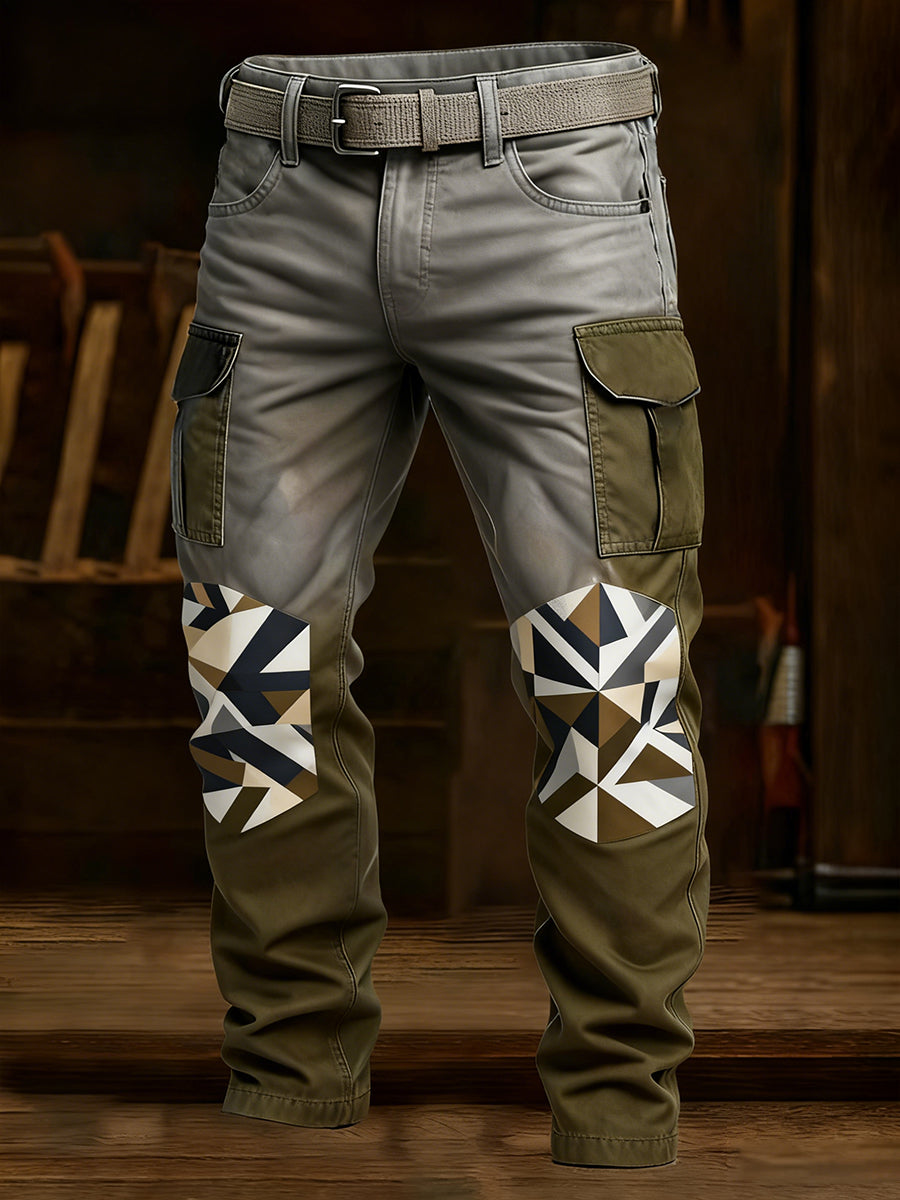 Męskie spodnie robocze retro styl biznesowy na co dzień