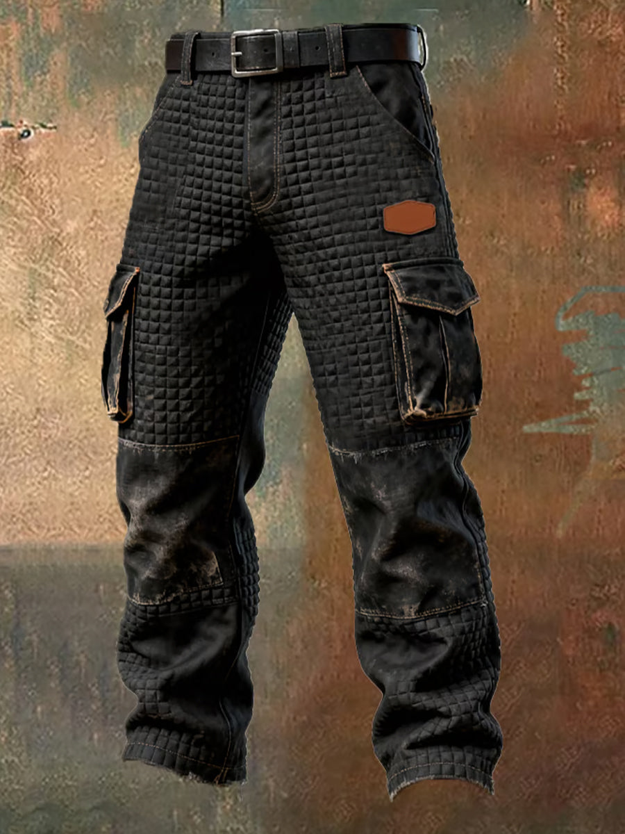 Męskie spodnie robocze retro styl biznesowy na co dzień