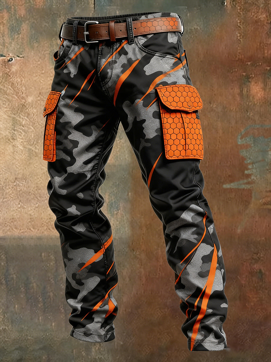 Męskie spodnie robocze retro styl biznesowy na co dzień