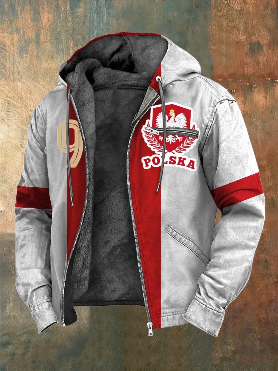 Męska elegancka kurtka na zamek z numerem 9