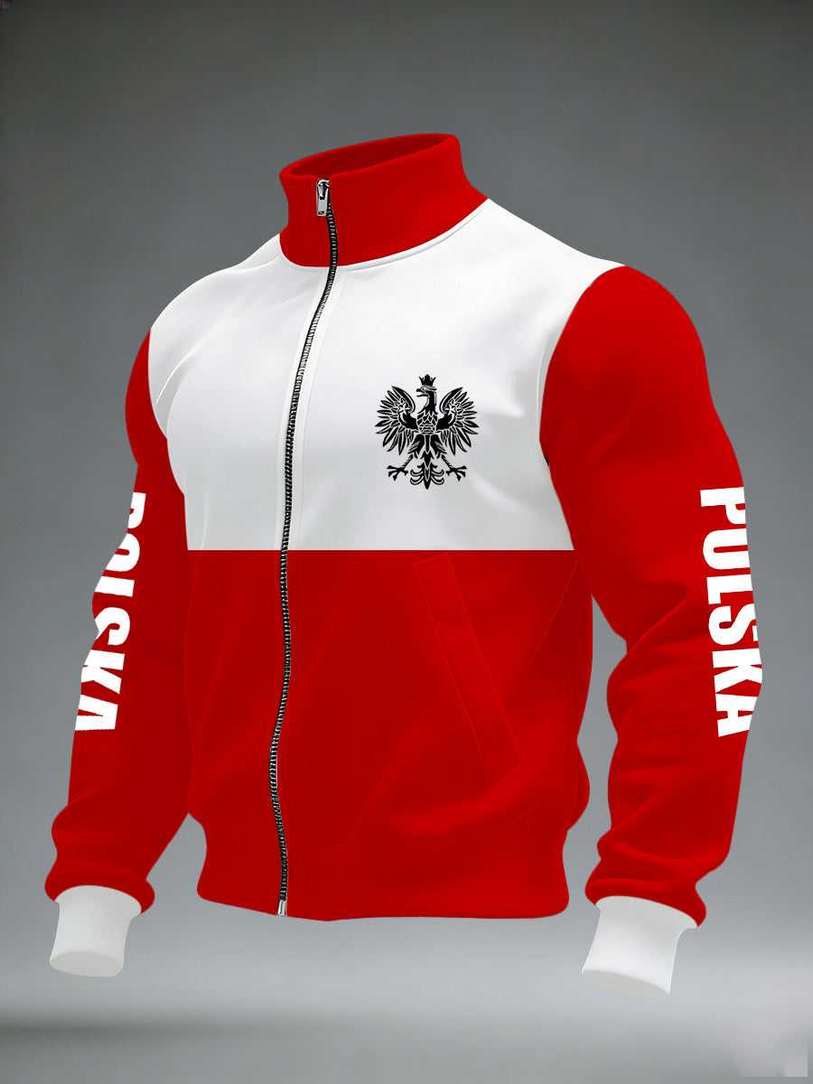 Męska kurtka z nadrukiem polskiej flagi
