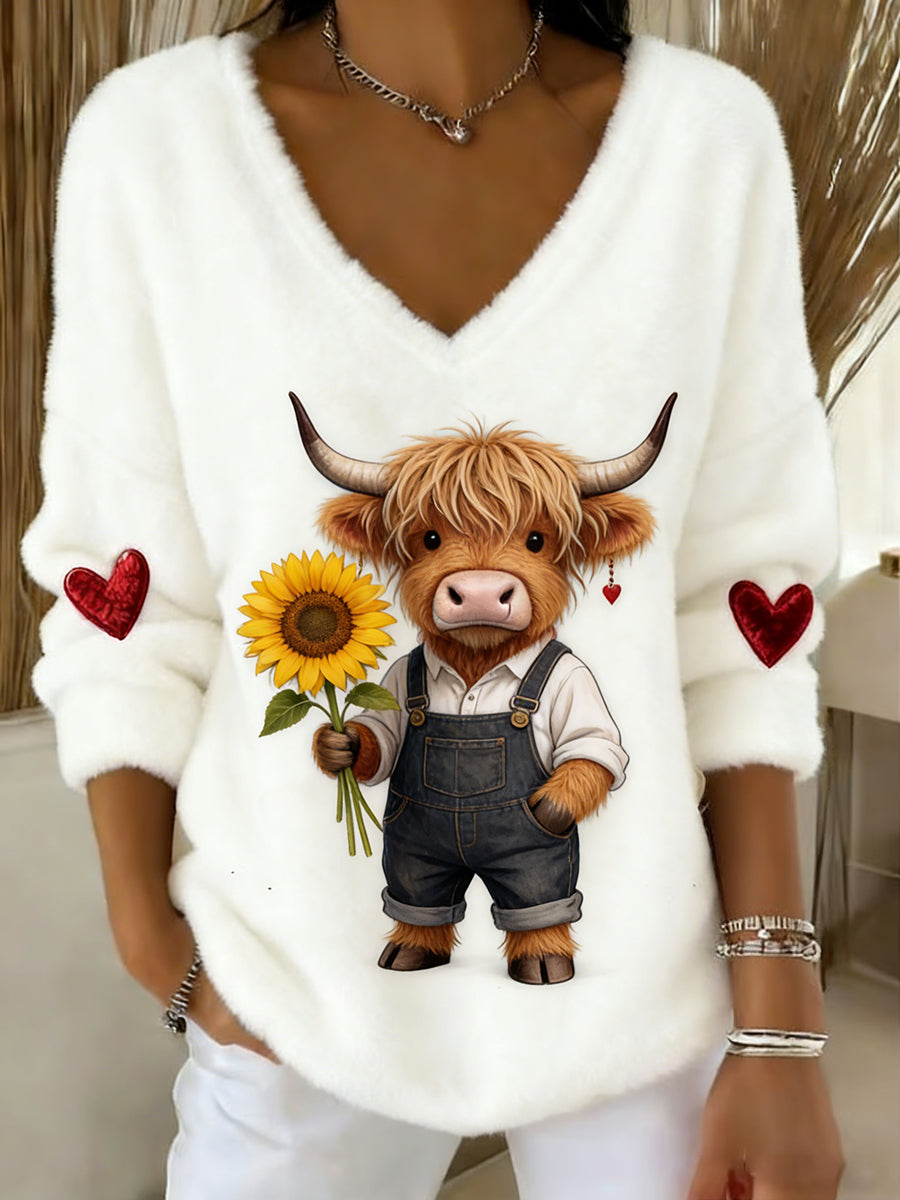 Damski Vintage Animal Print Casual I Wygodny Top Flanelowy