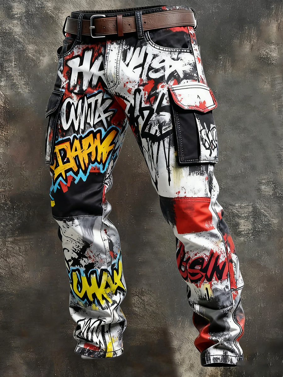 Męskie spodnie robocze retro styl biznesowy na co dzień