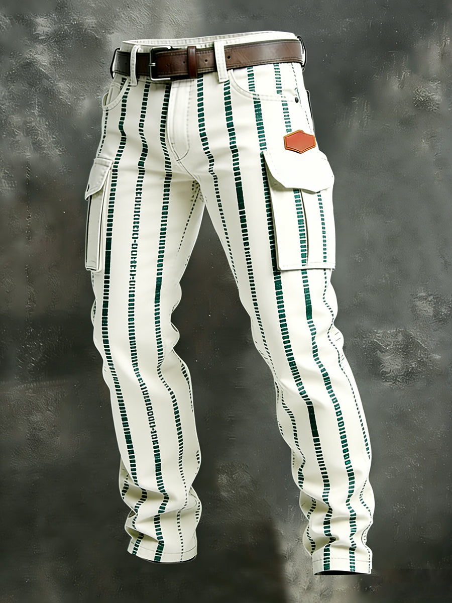 Męskie spodnie robocze retro styl biznesowy na co dzień