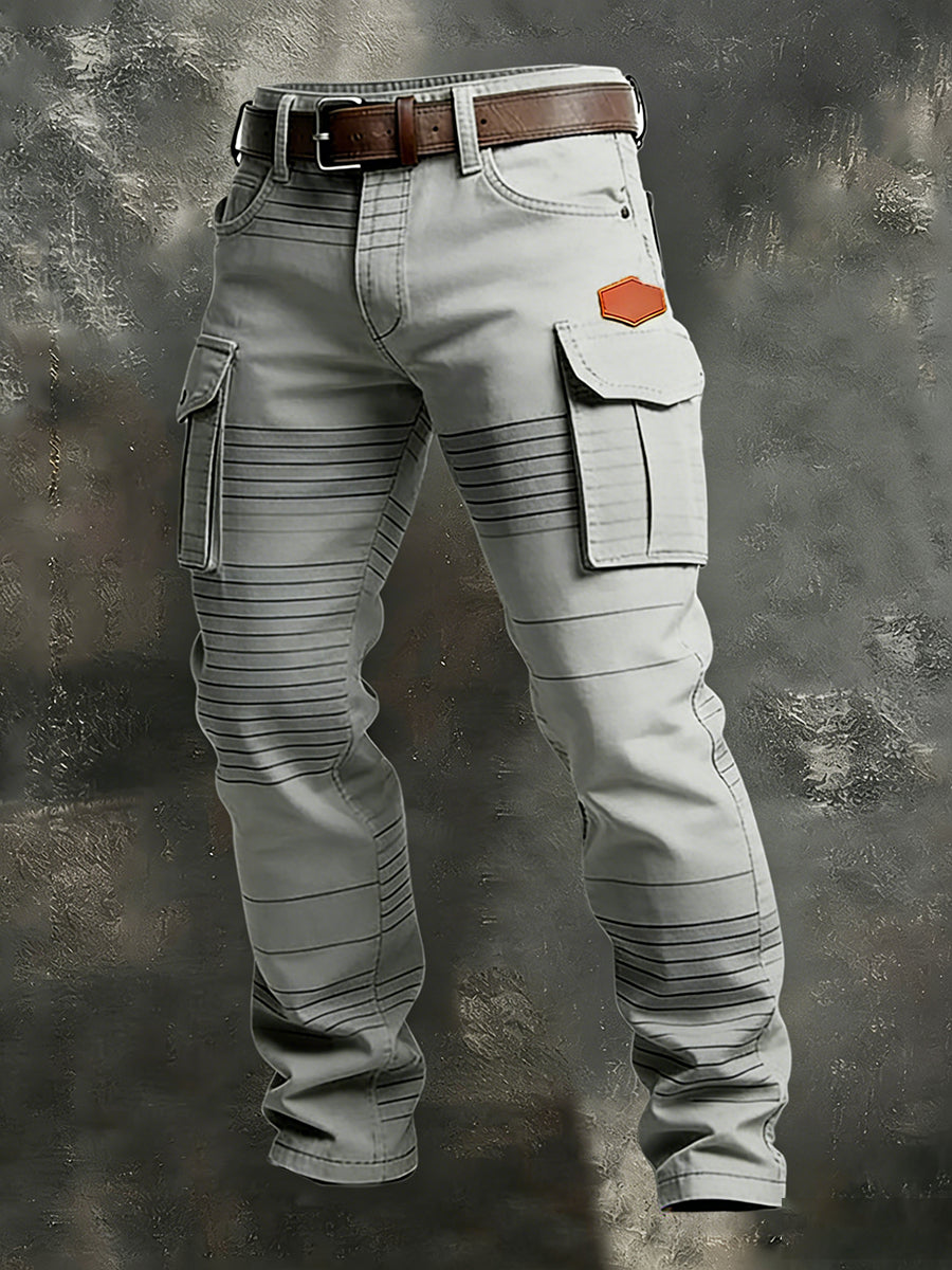 Męskie spodnie robocze retro styl biznesowy na co dzień