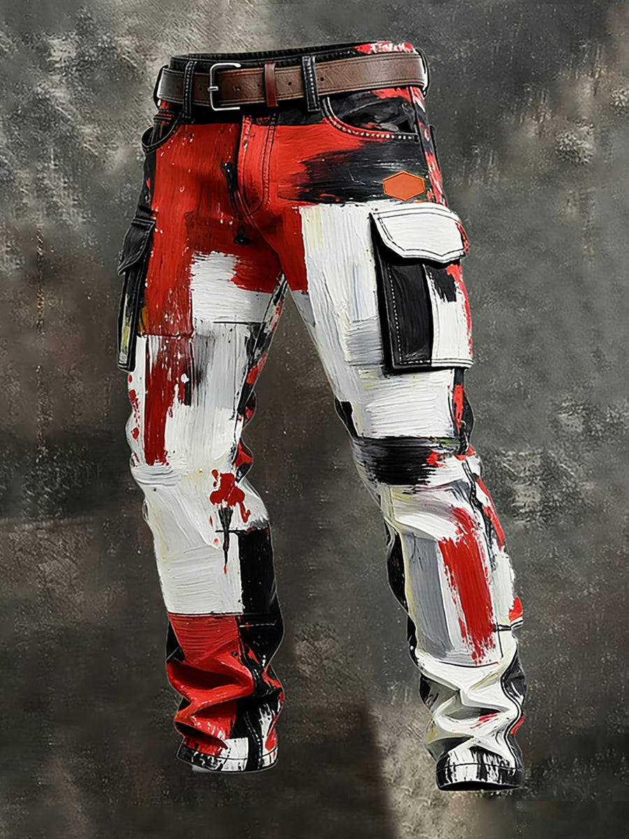 Męskie spodnie robocze retro styl biznesowy na co dzień