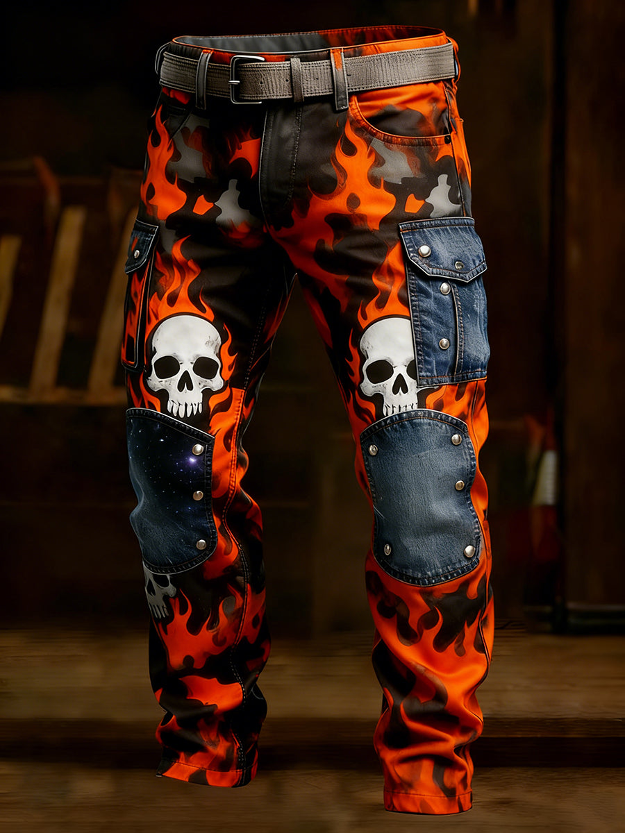 Męskie spodnie robocze retro styl biznesowy na co dzień