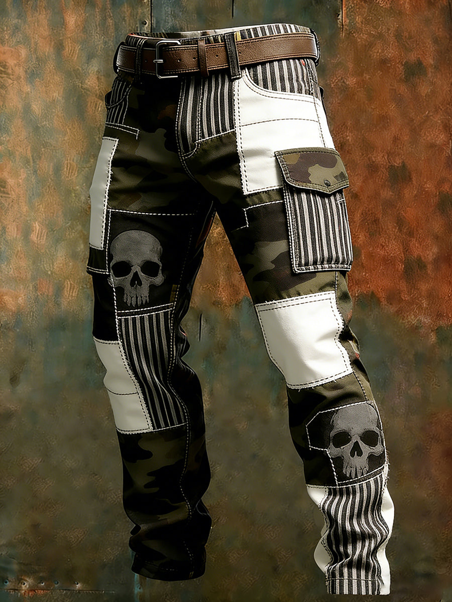 Męskie spodnie robocze retro styl biznesowy na co dzień