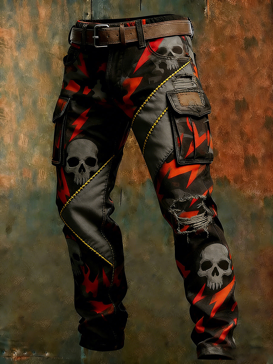 Męskie spodnie robocze retro styl biznesowy na co dzień