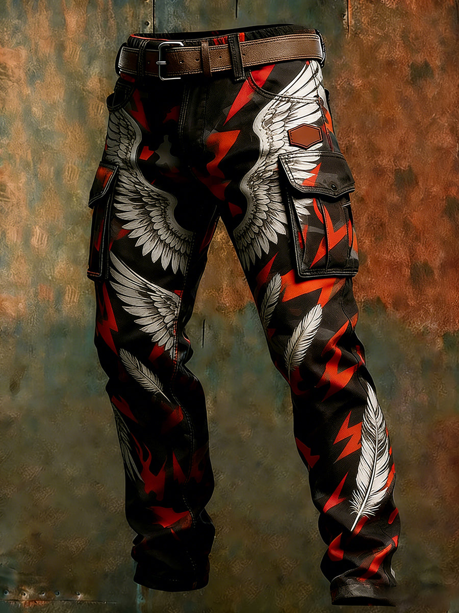 Męskie spodnie robocze retro styl biznesowy na co dzień