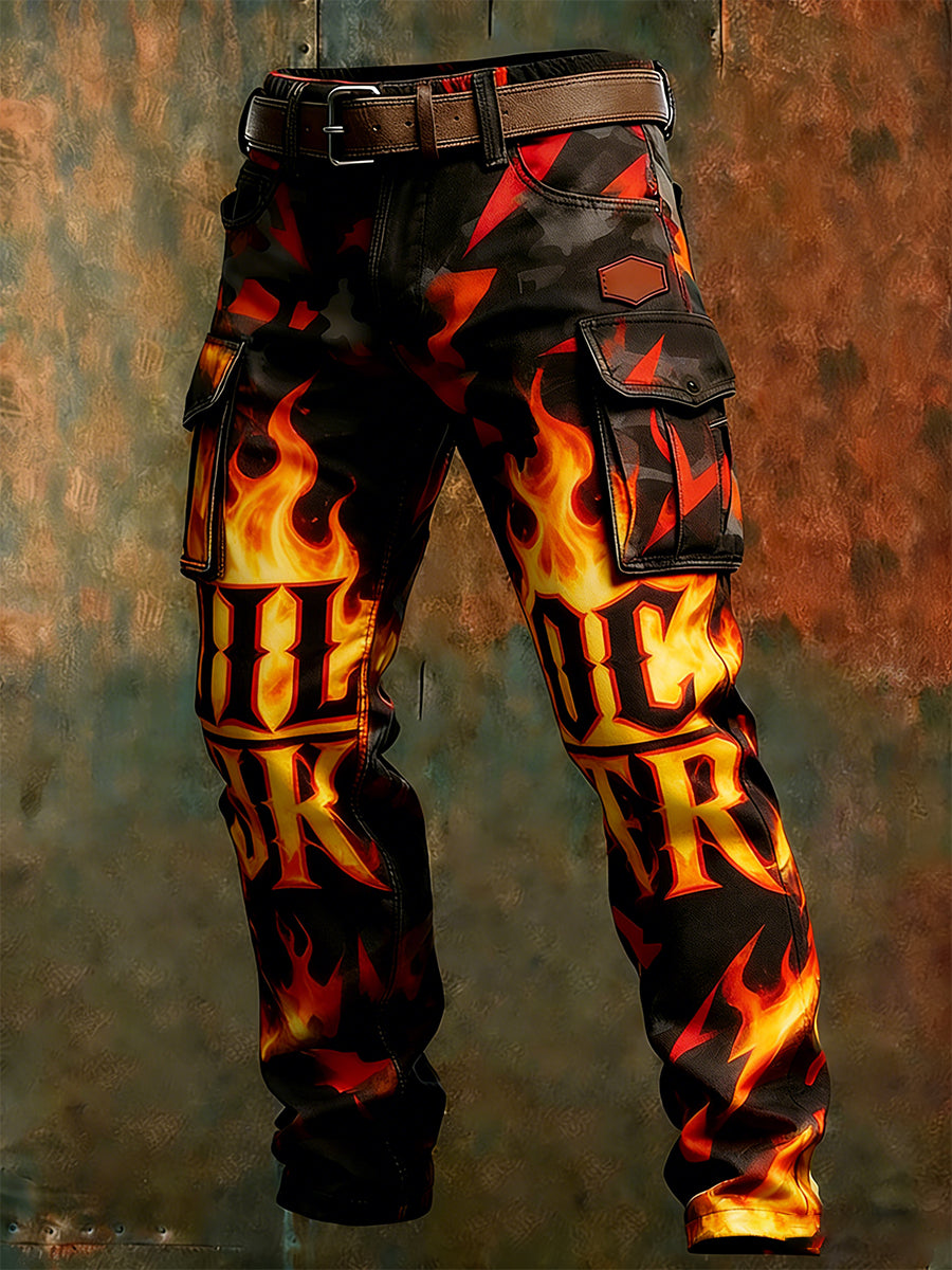 Męskie spodnie robocze retro styl biznesowy na co dzień