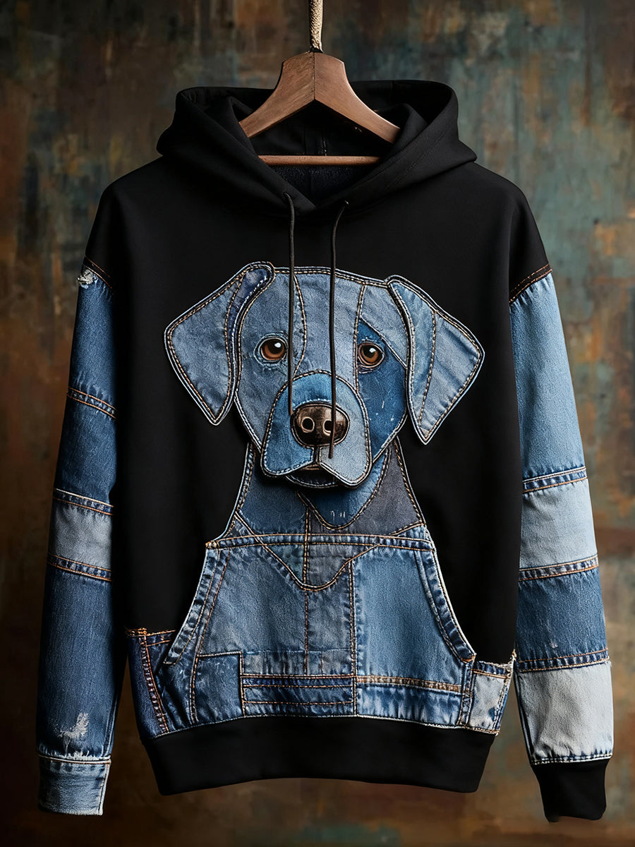 Unisex Animal Art Print Casual Vintage Bluza z kapturem