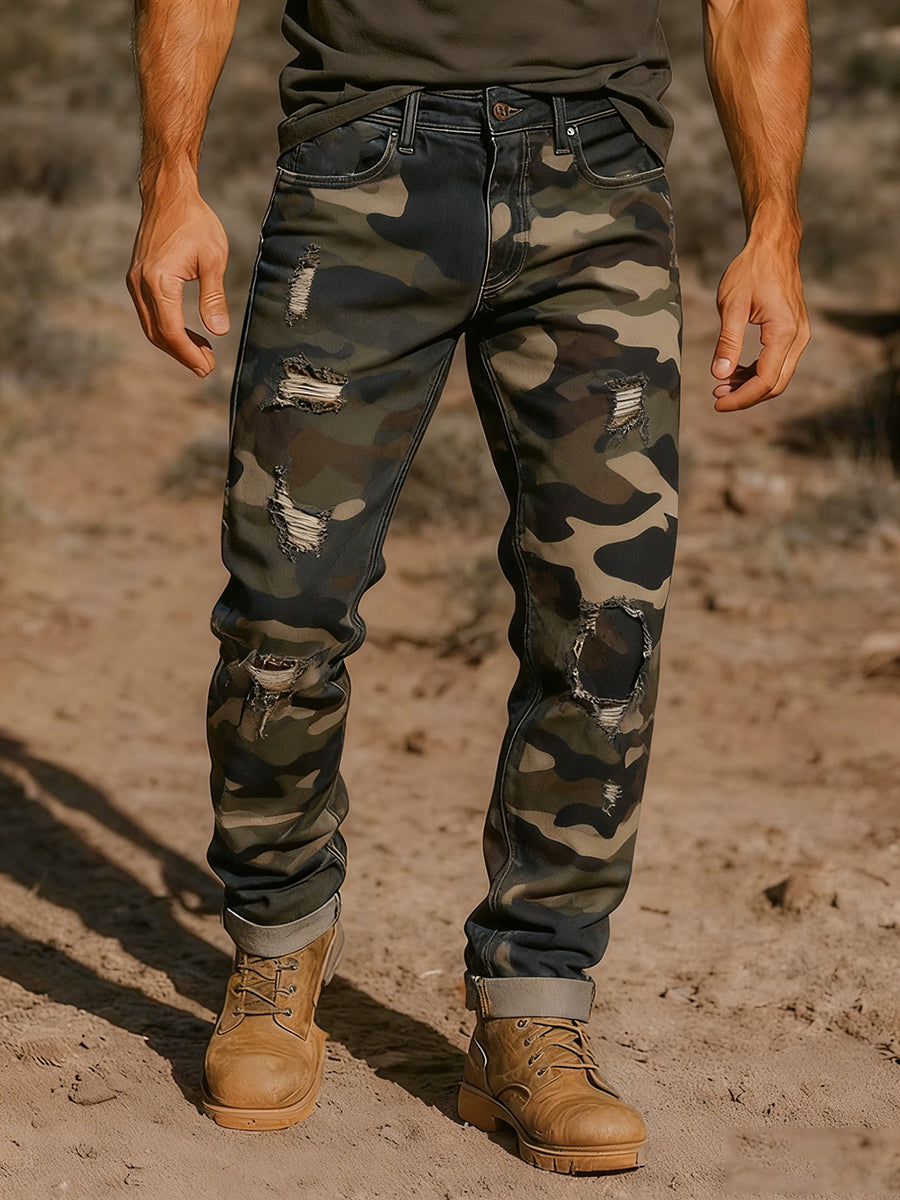 Męskie spodnie robocze retro styl biznesowy na co dzień