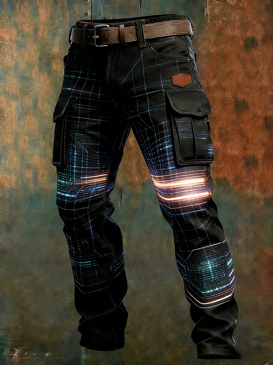 Męskie spodnie robocze retro styl biznesowy na co dzień