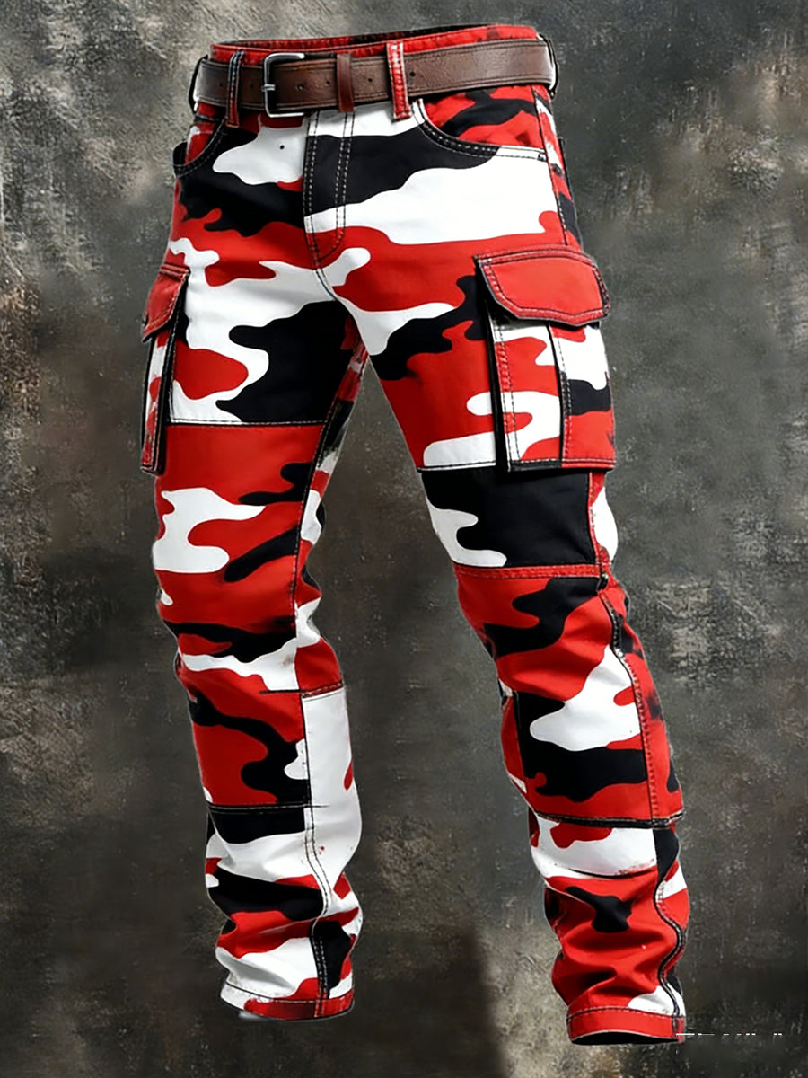 Męskie spodnie robocze retro styl biznesowy na co dzień