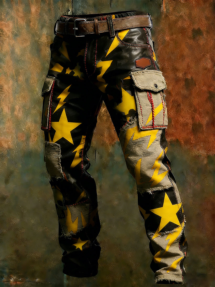 Męskie spodnie robocze retro styl biznesowy na co dzień