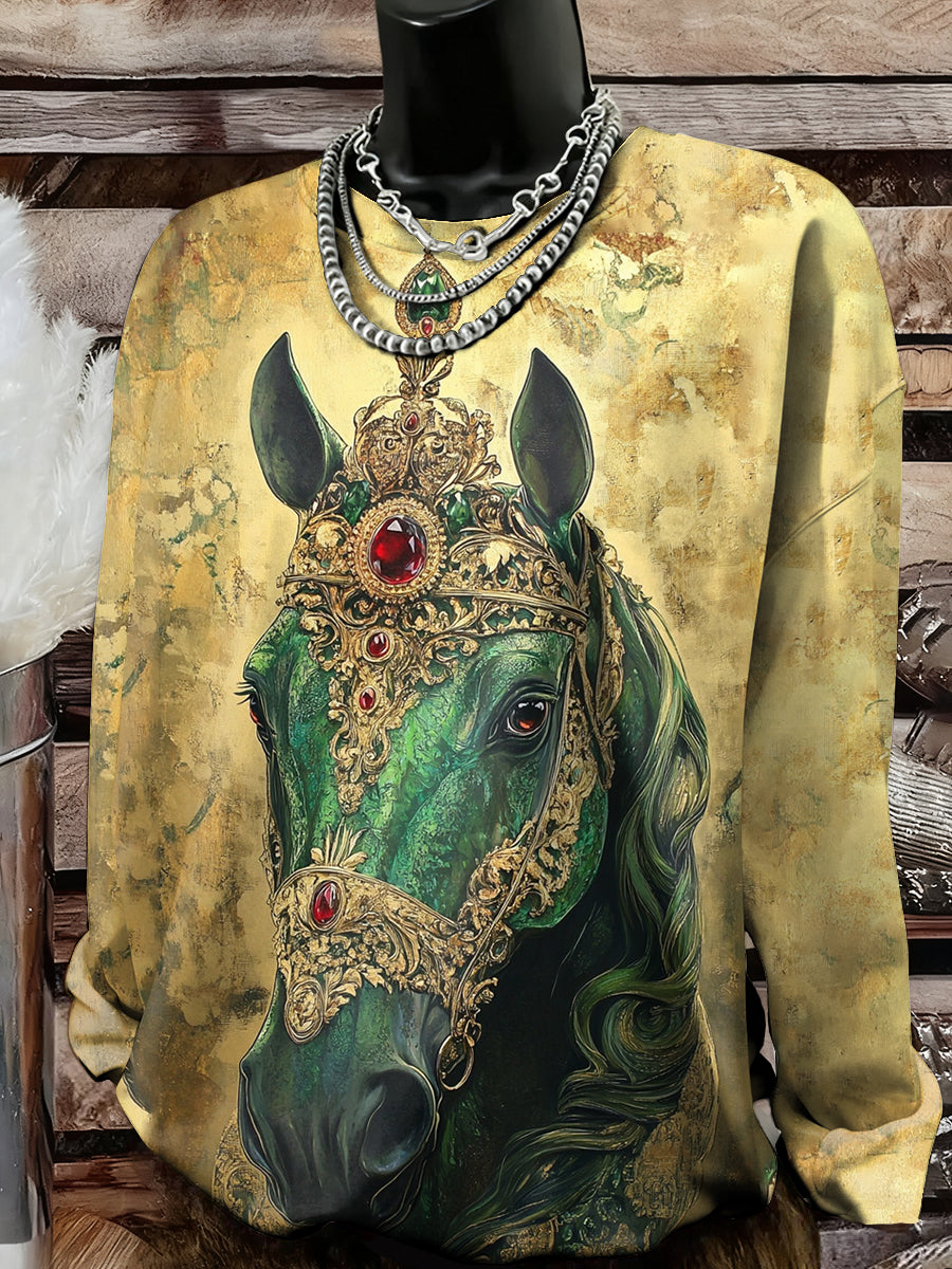Damska bluza z nadrukiem Horse Art