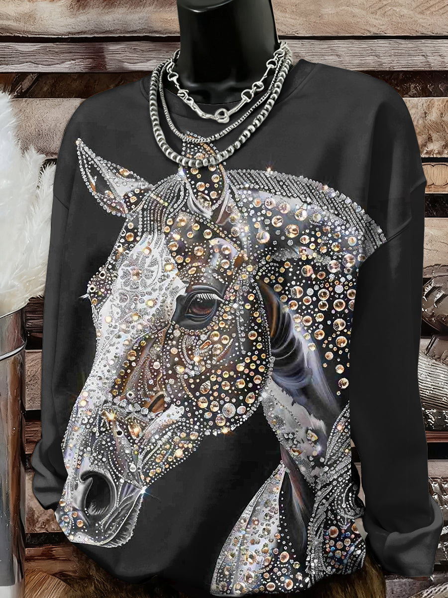 Damska bluza z nadrukiem Horse Art