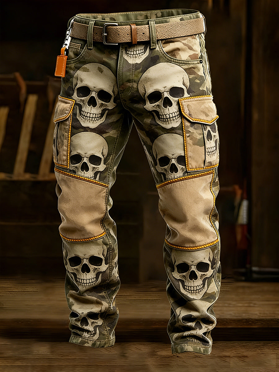 Męskie spodnie robocze retro styl biznesowy na co dzień