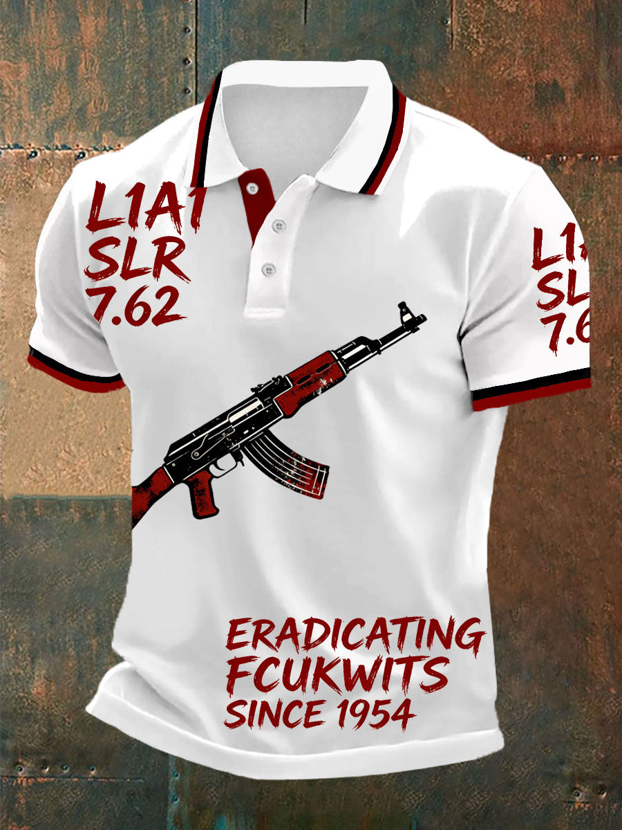 Męska koszulka polo z nadrukiem SLR Gun L1AL 7.62