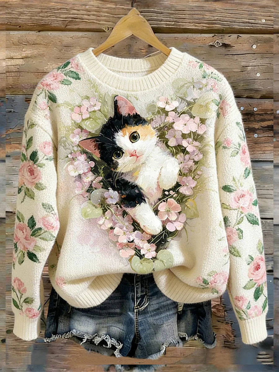 Damska bluza z nadrukiem Cat Art
