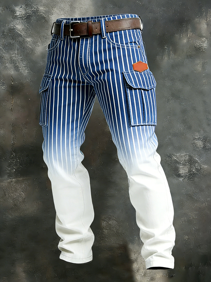 Męskie spodnie robocze retro styl biznesowy na co dzień