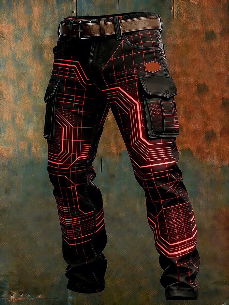 Męskie spodnie robocze retro styl biznesowy na co dzień