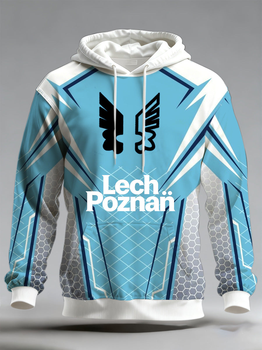 Męska bluza z kapturem z nadrukiem Lech Poznań Football Team Supporter