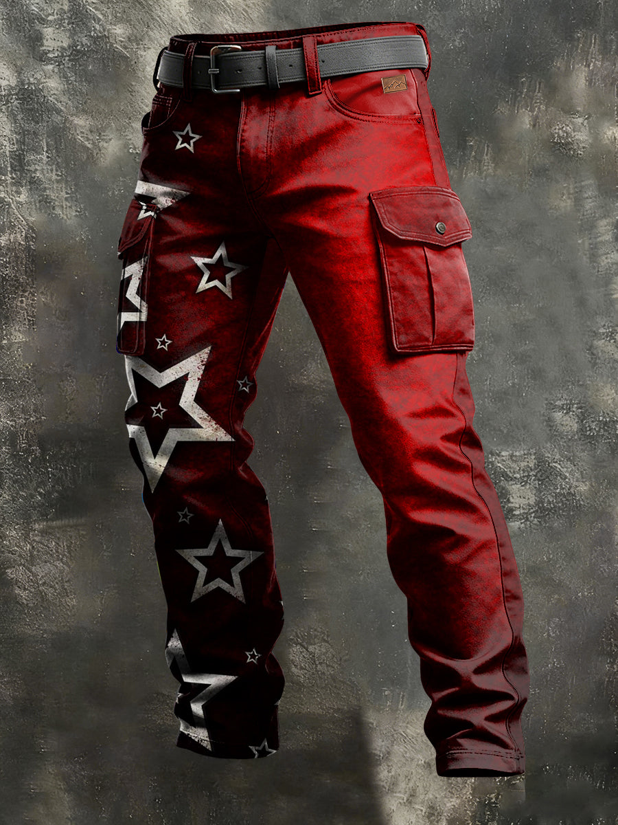 Męskie Retro Wakacje Biznesowe Nadruk Dorywczo Spodnie Robocze