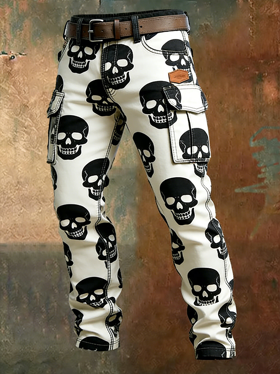 Męskie spodnie robocze retro styl biznesowy na co dzień