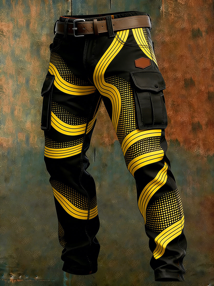 Męskie spodnie robocze retro styl biznesowy na co dzień