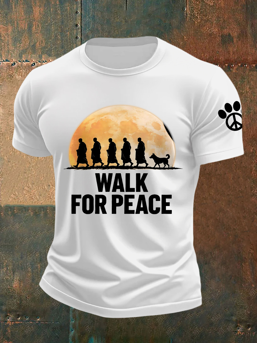 Męska koszulka Walk For Peace z krótkim rękawem