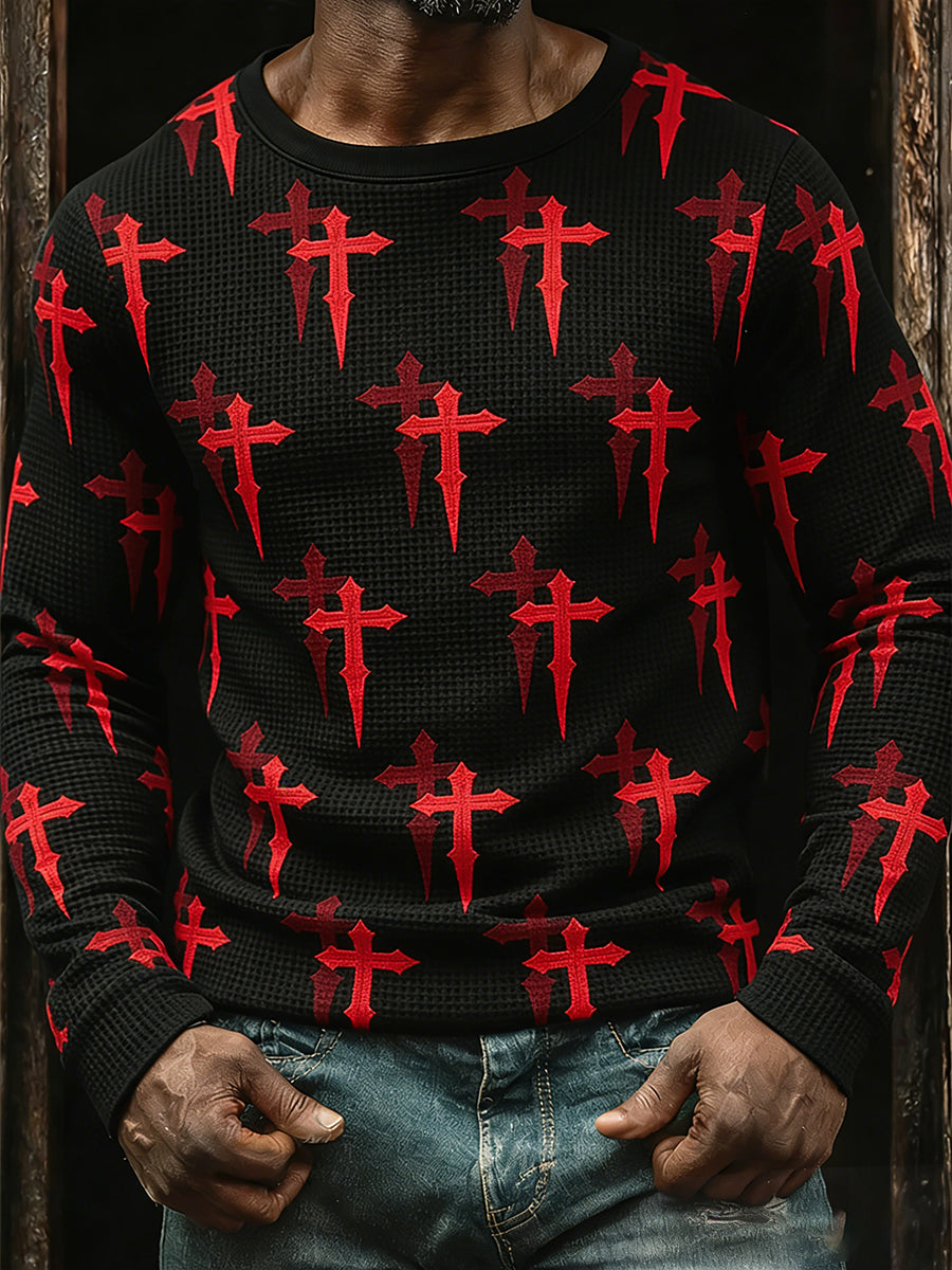 Męski Vintage Business Abstract Art Casual Top