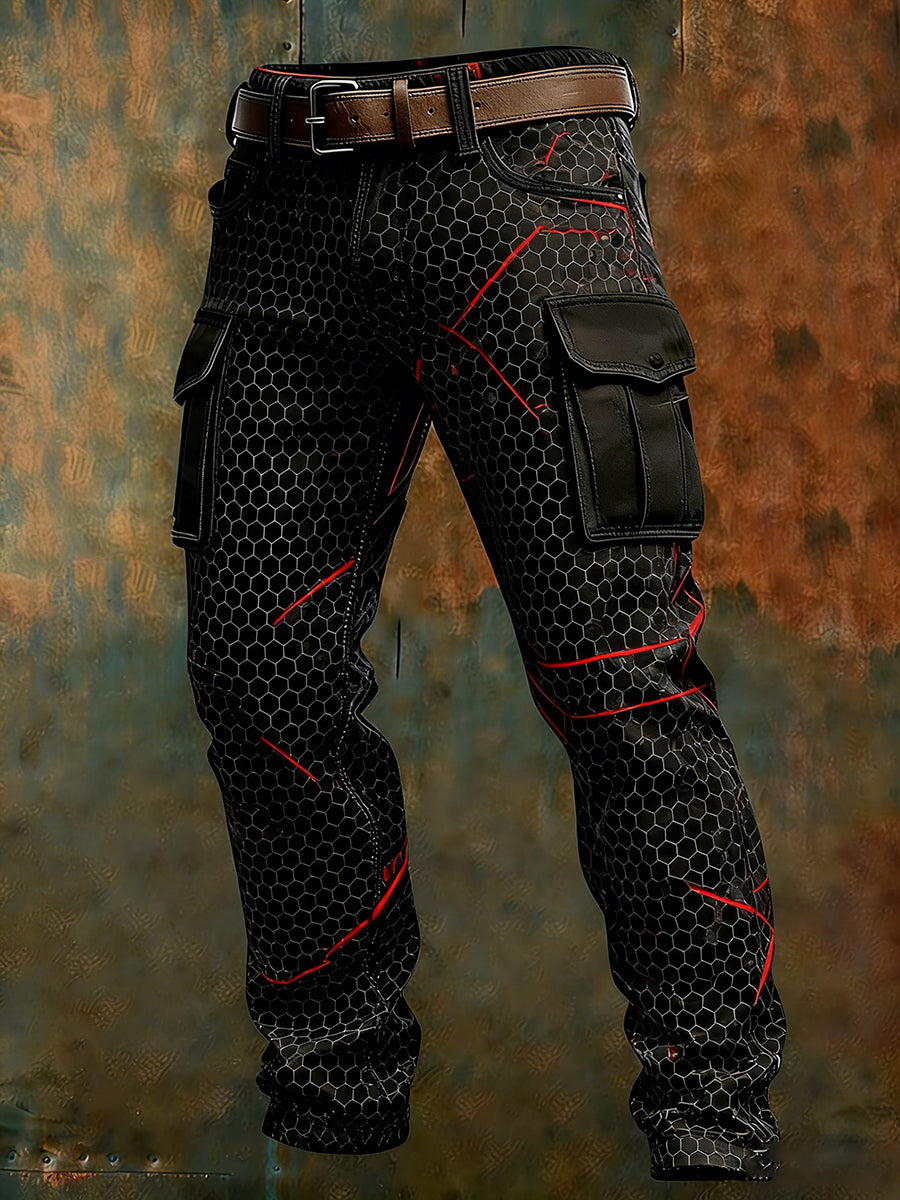 Męskie spodnie robocze retro styl biznesowy na co dzień