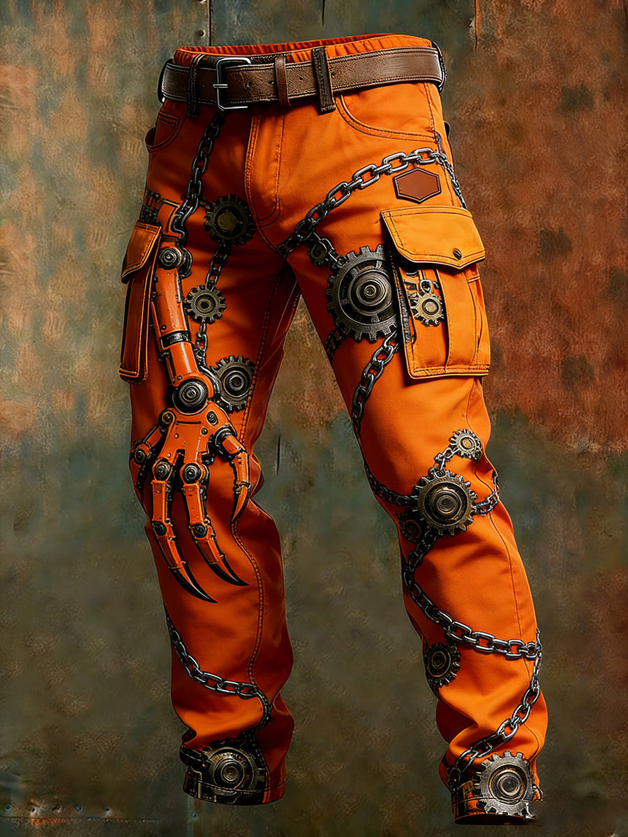 Męskie spodnie robocze retro styl biznesowy na co dzień