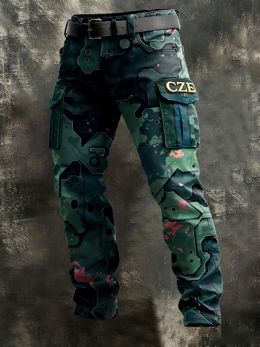 Męskie czeskie spodnie z kamuflażem CZE Patchwork Print