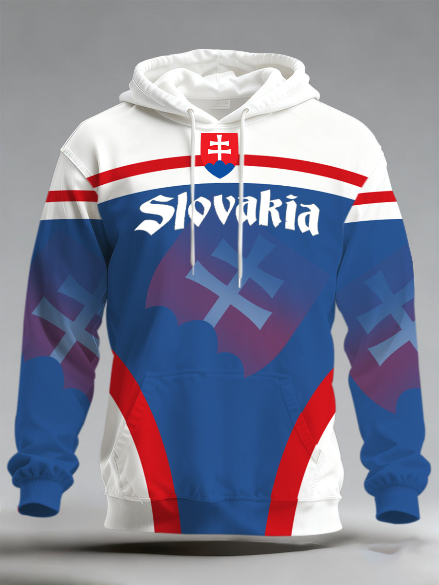 Męska bluza z kapturem ze słowackim nadrukiem