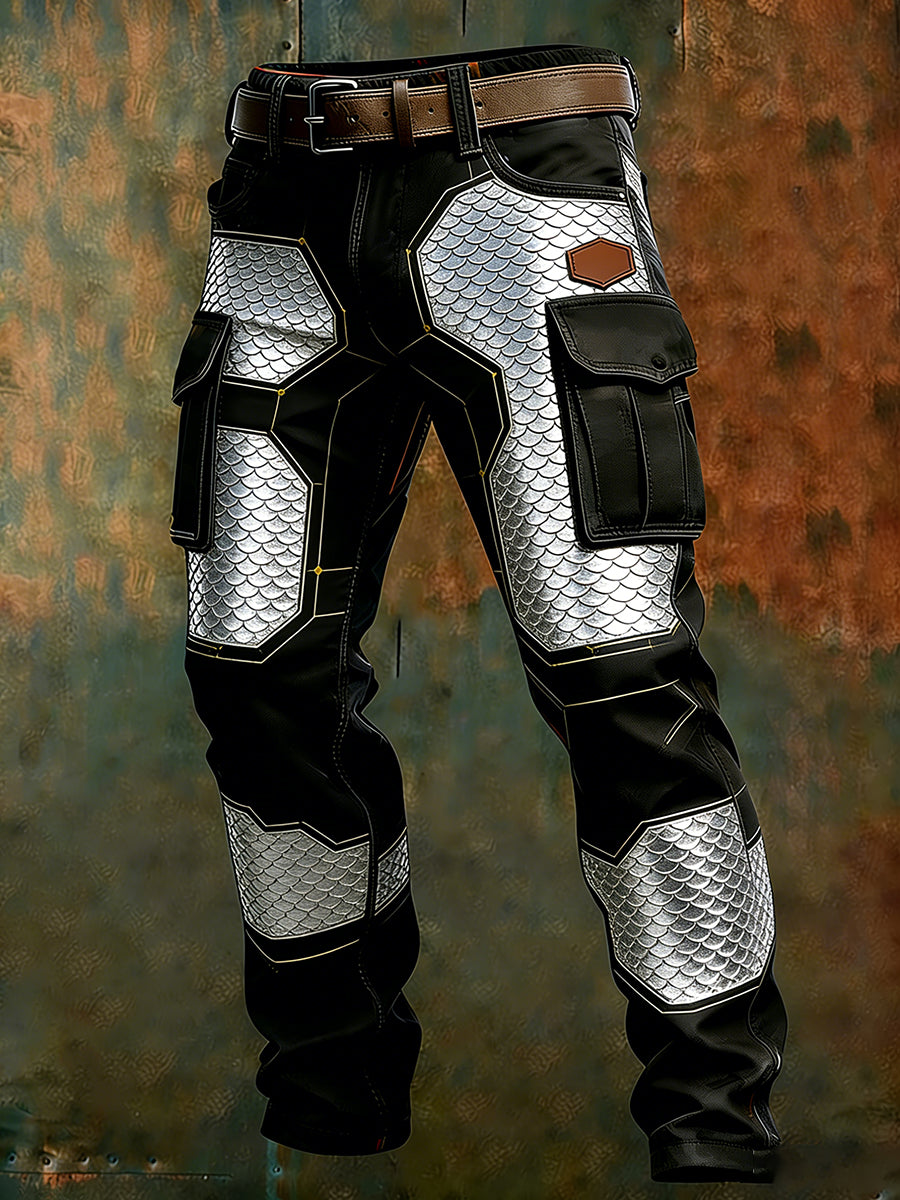 Męskie spodnie robocze retro styl biznesowy na co dzień