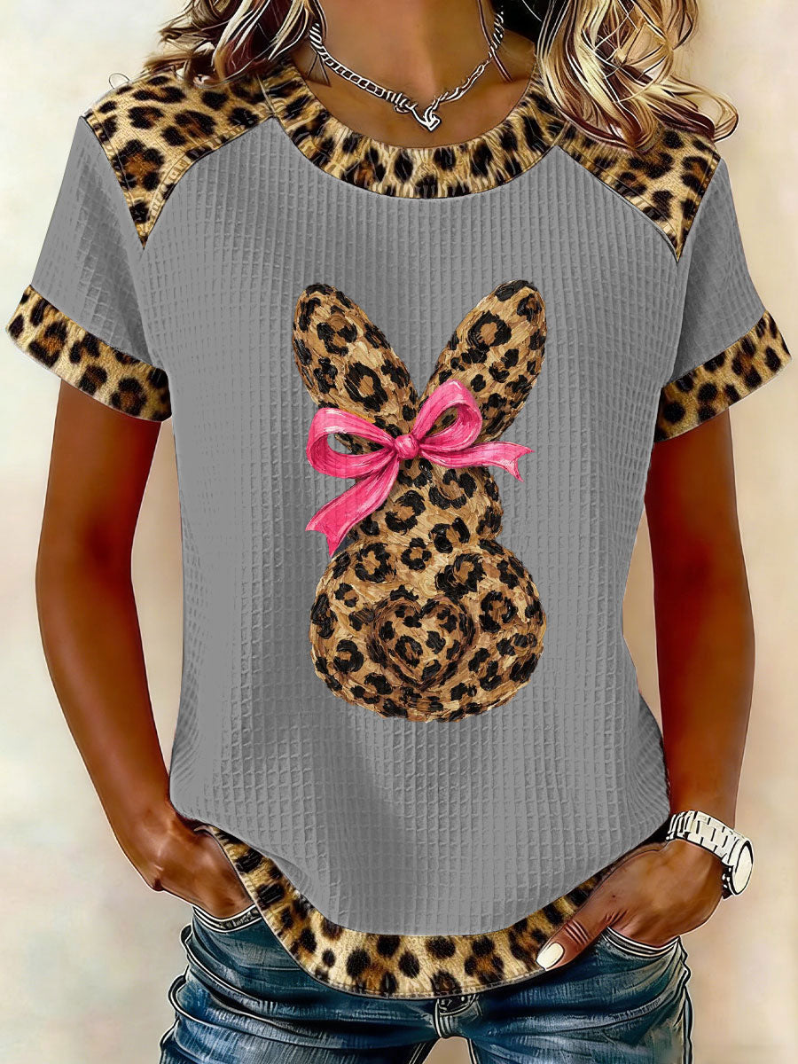 Damski Królik Art Print Casual T-Shirt