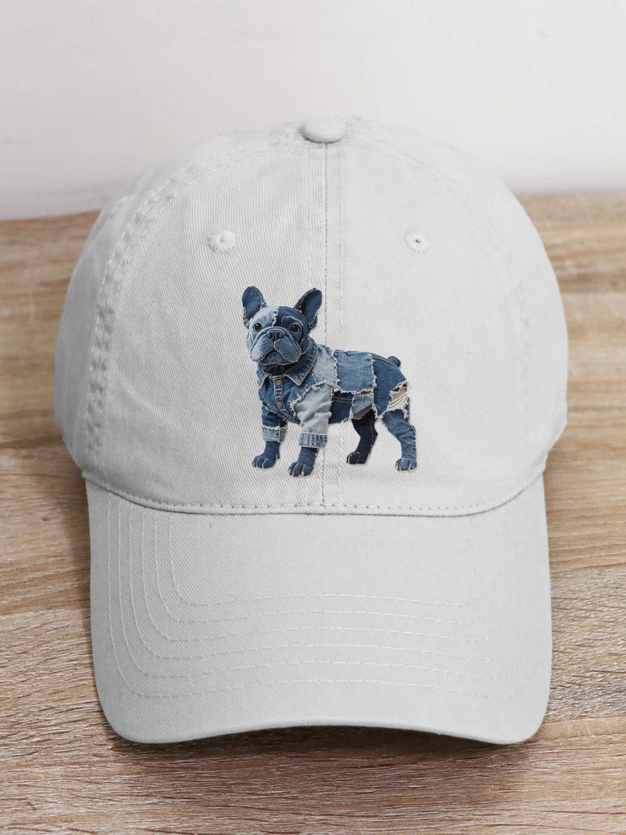 Kapelusz artystyczny z patchworkiem w stylu buldoga unisex