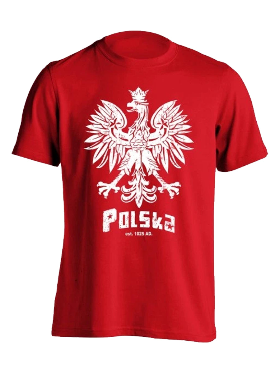Męska koszulka z polską piłką nożną-nadruk tematyczny
