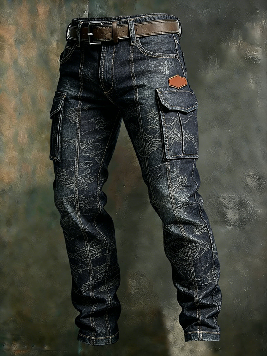 Męskie spodnie robocze w stylu retro biznesowym