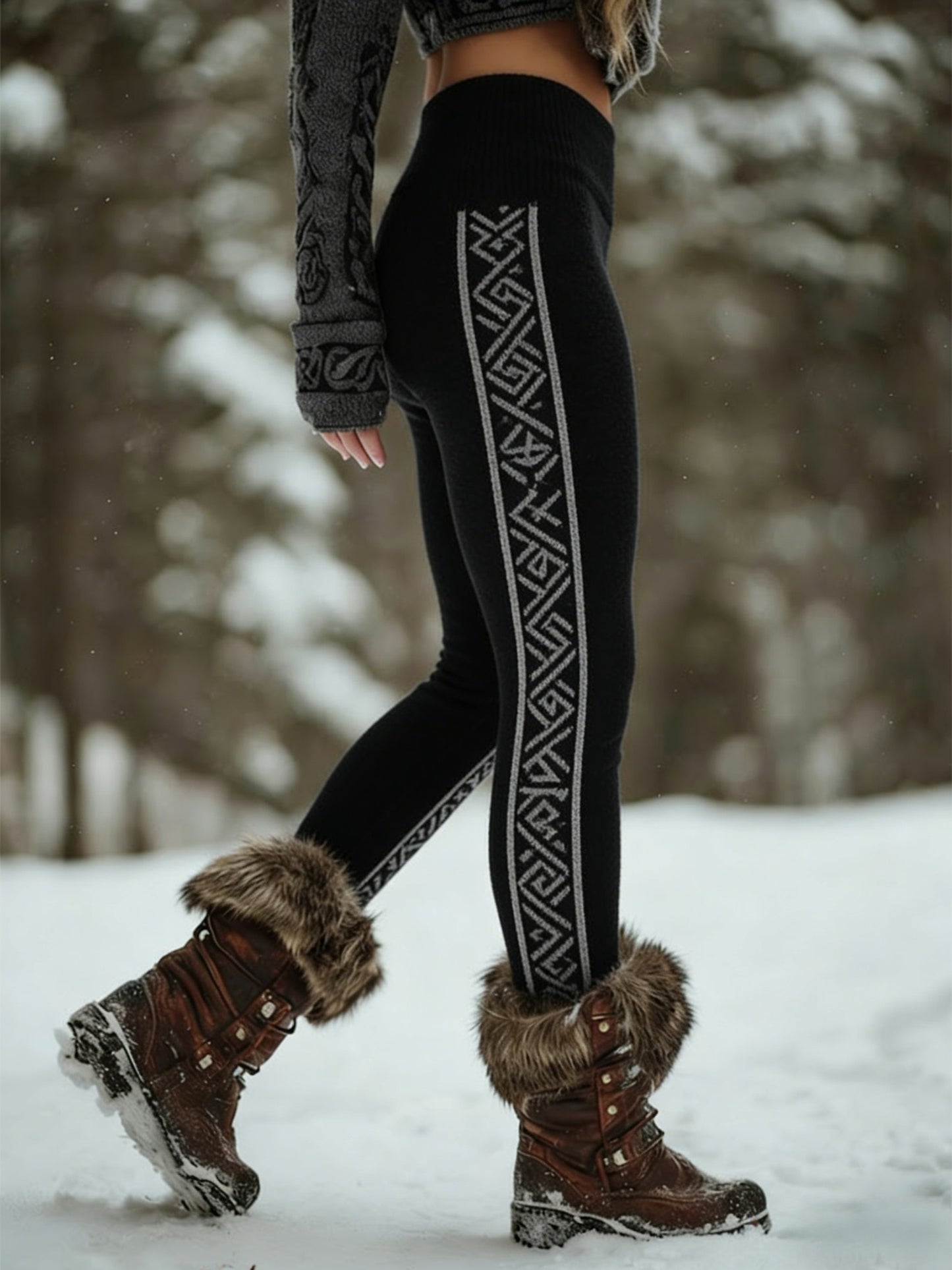 Damskie Celtic Knot Drzewo Życia Gradient Sportowe Stretch Legginsy