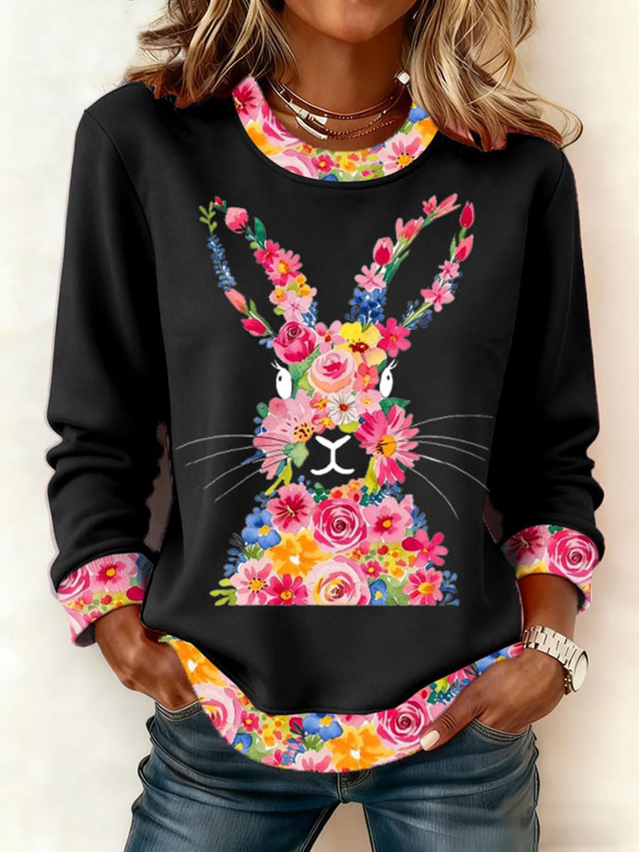 Damska dorywcza bluza z nadrukiem Easter Bunny