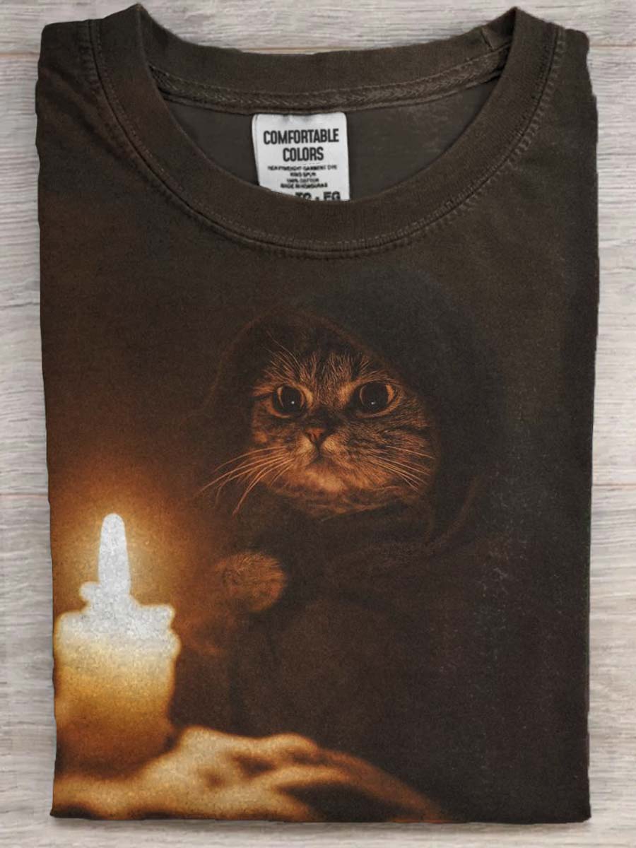 Meow Teach z nadrukiem Casual Koszulka z krótkim rękawem
