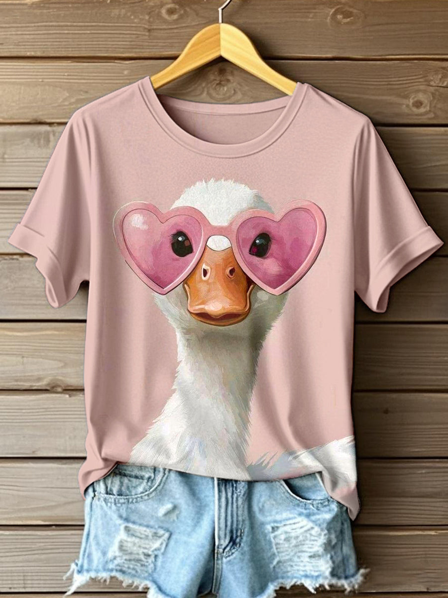Damska koszulka w stylu vintage Funny Duck Art Print